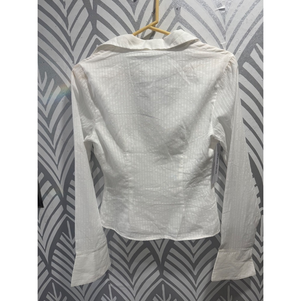 Princess Polly White Elowenn Ruched Bust Button Down Long Sleeve Top US 8 - Picture 6 of 8